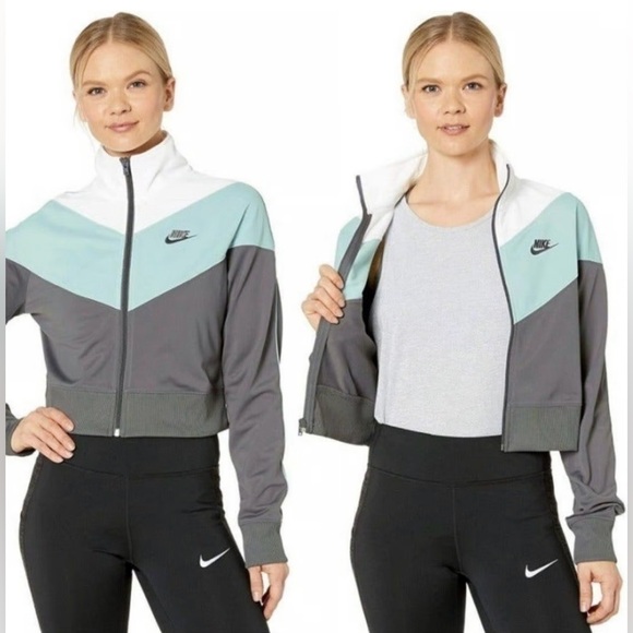 Nike NWT Medium Sportswear Heritage Full Zip RARE Tracksuit in Ocean Cube - Picture 2 of 12